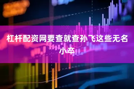 杠杆配资网要查就查孙飞这些无名小卒